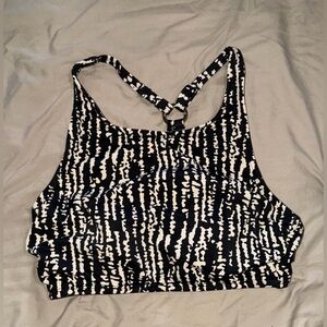 Kona Sol Black and White High Neck Bikini Top